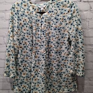 Women's Medium M Croft & Barrow 3/4 Sleeve Blouse Top Shirt